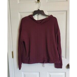 New York & Company Burgundy Soho Street Hoodie With Open Back Size Small